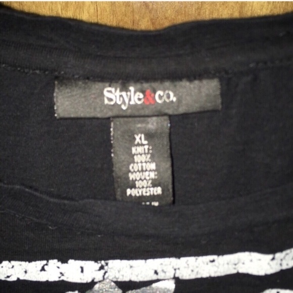 X-Large Black & White Striped Style & Co. - Picture 3 of 7